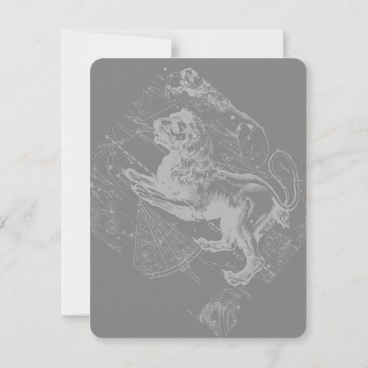 Chrome wie Leo Zodiac Constellation Map Hevelius (Rückseite)