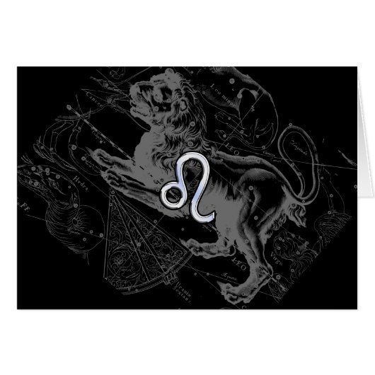 Chrome wie Leo Zodiac Constellation Map Hevelius (Vorderseite (Horizontal))