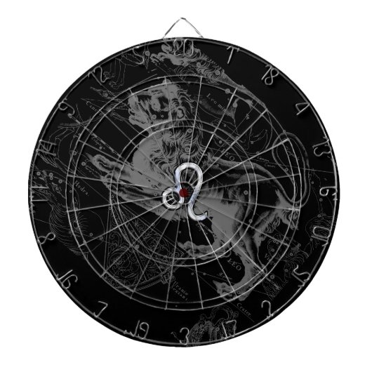 Chrome wie Leo Zodiac Constellation Map Hevelius Dartscheibe (vorne)