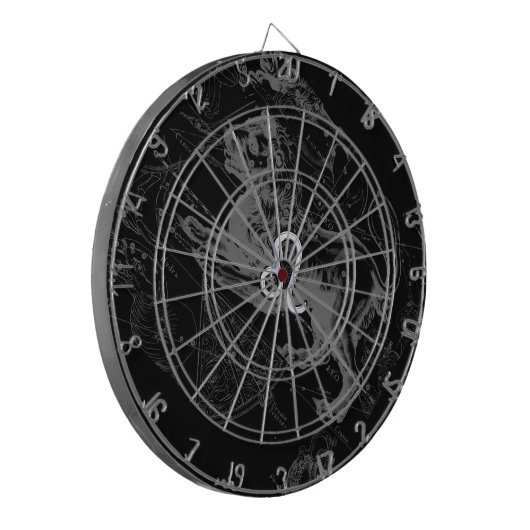 Chrome wie Leo Zodiac Constellation Map Hevelius Dartscheibe (Vorderseite Links)