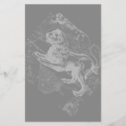 Chrome wie Leo Zodiac Constellation Map Hevelius Flyer (Hinten)