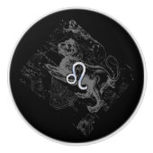 Chrome wie Leo Zodiac Sign auf Hevelius 1690 Keramikknauf (Vorderseite)