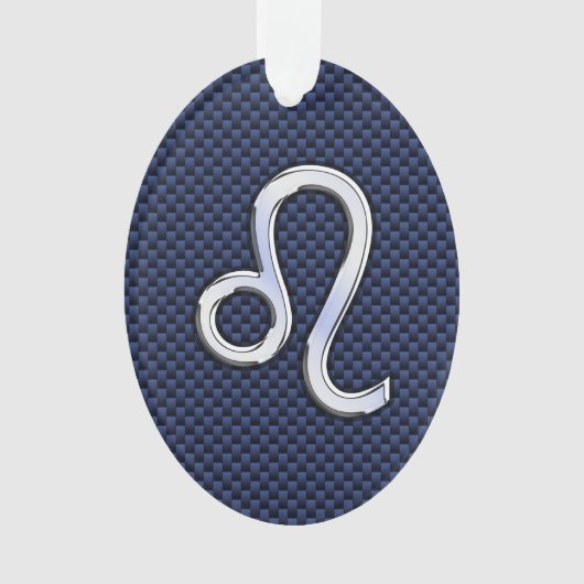 Chrome wie Leo Zodiac Sign Blue Carbon Fibre Ornament (Vorderseite)