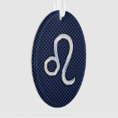 Chrome wie Leo Zodiac Sign Blue Carbon Fibre Ornament (Vorderseite)