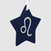 Chrome wie Leo Zodiac Sign Blue Carbon Fibre Ornament (Vorderseite)