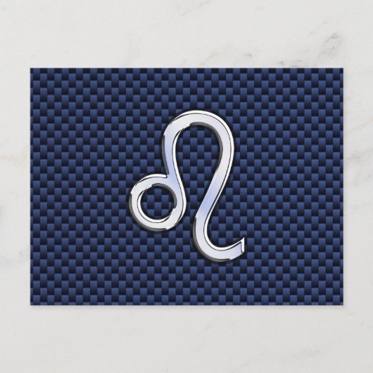 Chrome wie Leo Zodiac Sign Blue Carbon Fibre Postkarte (Vorderseite)