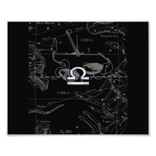 Chrome wie Libra Zodiac Sign auf Hevelius Fotodruck (Vorne)