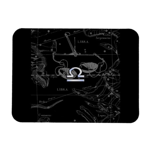 Chrome wie Libra Zodiac Sign auf Hevelius Magnet (Horizontal)