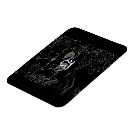 Chrome wie Libra Zodiac Sign auf Hevelius Magnet (Linke Seite)