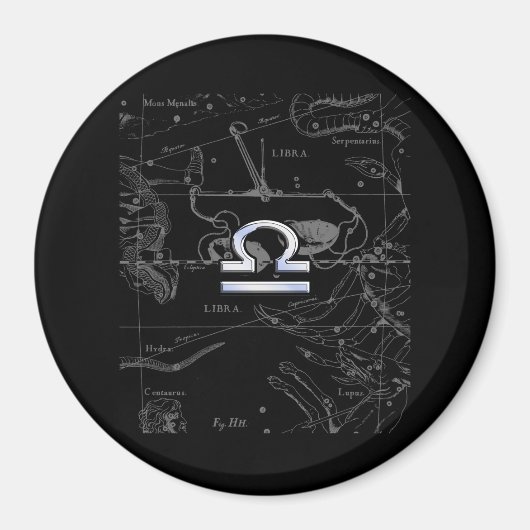 Chrome wie Libra Zodiac Sign auf Hevelius Magnet (Vorne)