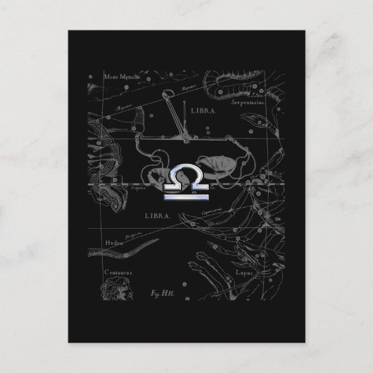 Chrome wie Libra Zodiac Sign auf Hevelius Postkarte (Vorderseite)