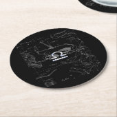 Chrome wie Libra Zodiac Sign auf Hevelius Runder Pappuntersetzer (Angewinkelt)