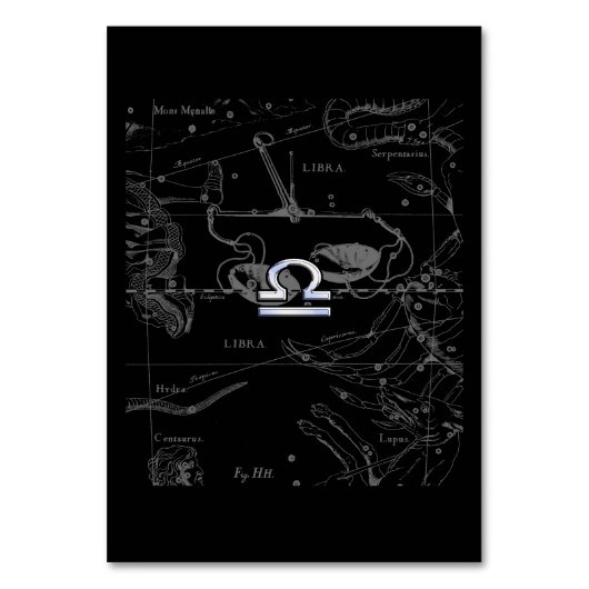 Chrome wie Libra Zodiac Sign auf Hevelius Tischnummer (Vorderseite)