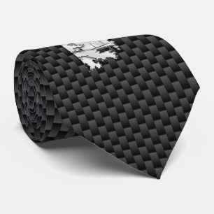 Chrome wie Lighthouse auf Carbon Fibre Print Krawatte