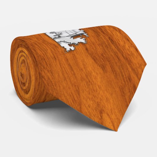 Chrome wie Lighthouse auf Teak Wood Print Krawatte (Gerollt)