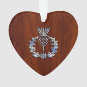 Chrome wie Mahogany Wood Grain Scottish Thistle Ornament (Vorderseite)