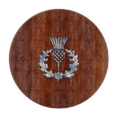 Chrome wie Mahogany Wood Grain Scottish Thistle Schneidebrett (Vorderseite)