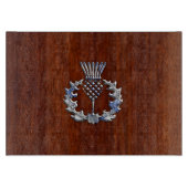 Chrome wie Mahogany Wood Grain Scottish Thistle Schneidebrett (Vorderseite)
