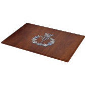 Chrome wie Mahogany Wood Grain Scottish Thistle Schneidebrett (Ecke)