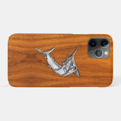 Chrome wie Marlin auf Teak-Holz-Körner-Dekor Case-Mate iPhone Hülle (Rückseite (Horizontal))