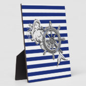 Chrome Wie Mermaid auf nautischen Streifen Fotoplatte (Seite)