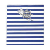 Chrome Wie Mermaid auf nautischen Streifen Notizblock (Vorderseite)