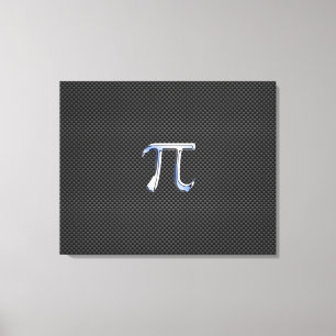 Chrome wie Pi-Symbol auf Carbon Fibre Print Leinwanddruck
