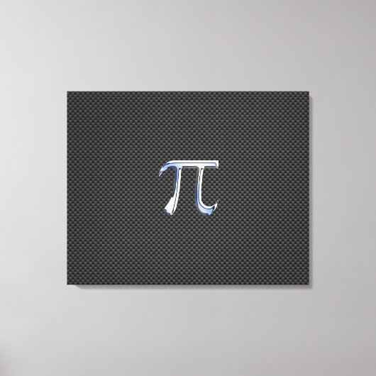 Chrome wie Pi-Symbol auf Carbon Fibre Print Leinwanddruck (Vorderseite)