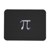 Chrome wie Pi-Symbol auf Carbon Fibre Print Magnet (Horizontal)