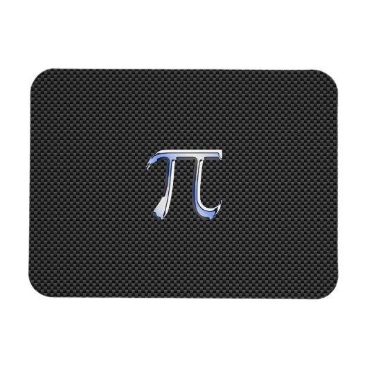 Chrome wie Pi-Symbol auf Carbon Fibre Print Magnet (Horizontal)