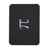 Chrome wie Pi-Symbol auf Carbon Fibre Print Magnet (Vertikal)