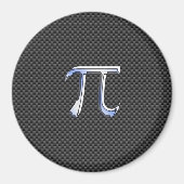 Chrome wie Pi-Symbol auf Carbon Fibre Print Magnet (Vorne)
