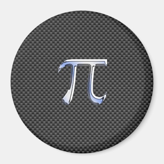 Chrome wie Pi-Symbol auf Carbon Fibre Print Magnet (Vorne)