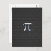 Chrome wie Pi-Symbol auf Carbon Fibre Print Postkarte (Vorne/Hinten)