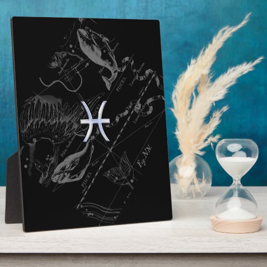 Chrome wie Pisces Zodiac Sign auf Black Hevelius Fotoplatte (Seite)