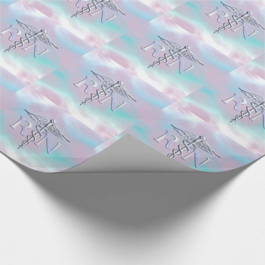 Chrome wie RN Caduceus in Mother Pearl Style Geschenkpapier (Ecke)