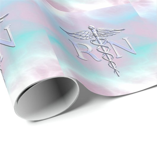 Chrome wie RN Caduceus in Mother Pearl Style Geschenkpapier (Rolleneckpunkt)