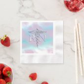 Chrome wie RN Caduceus in Mother Pearl Style Serviette (Beispiel)