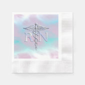 Chrome wie RN Caduceus in Mother Pearl Style Serviette (Vorderseite)