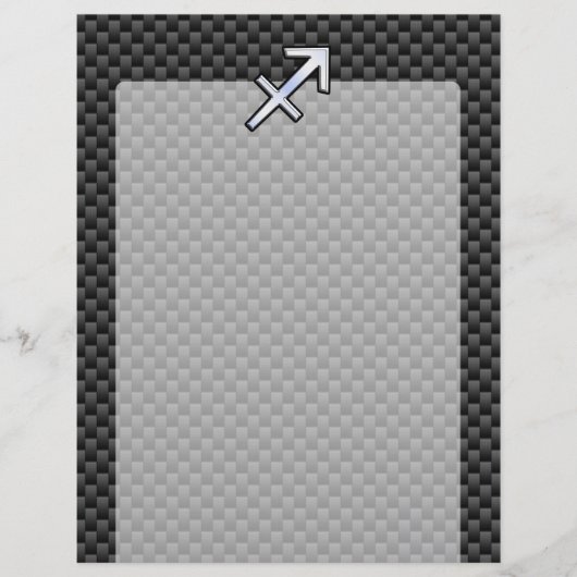 Chrome wie Sagittarius Sign Carbon Fibre Print (Vorderseite)