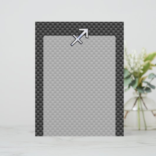 Chrome wie Sagittarius Sign Carbon Fibre Print (Stehend Vorderseite)