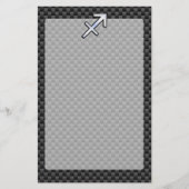 Chrome wie Sagittarius Sign Carbon Fibre Print Briefpapier (Vorderseite)