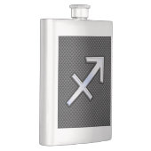 Chrome wie Sagittarius Sign Carbon Fibre Print Flachmann (Rechts)