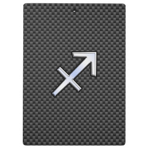 Chrome wie Sagittarius Sign Carbon Fibre Print Klemmbrett