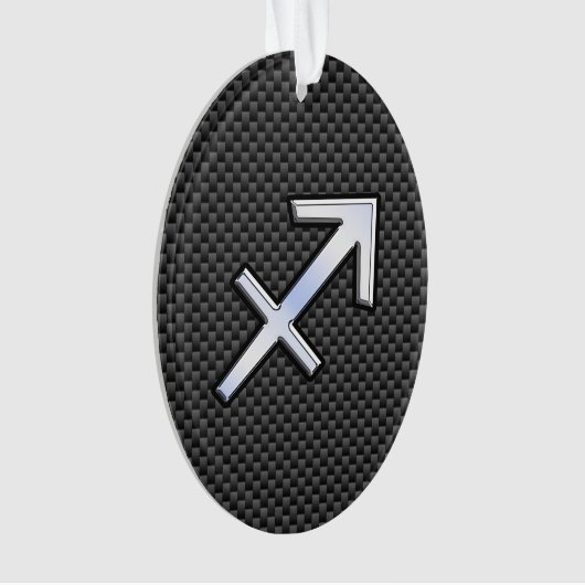 Chrome wie Sagittarius Sign Carbon Fibre Print Ornament (Vorderseite)