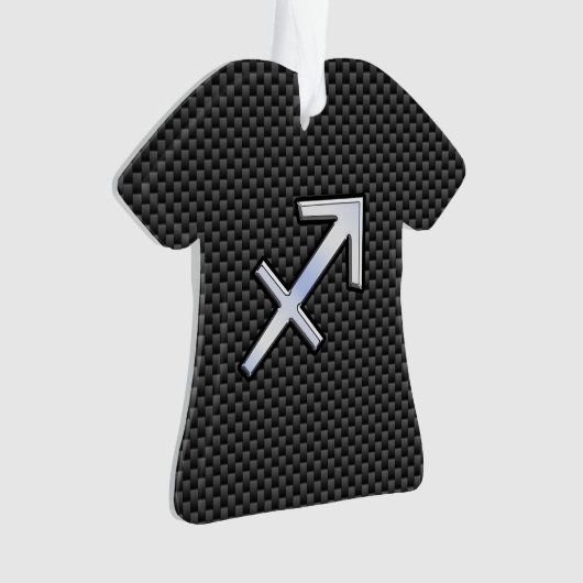 Chrome wie Sagittarius Sign Carbon Fibre Print Ornament (Vorderseite)