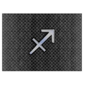 Chrome wie Sagittarius Sign Carbon Fibre Print Schneidebrett (Vorderseite)