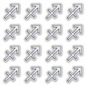 Chrome wie Sagittarius Zodiac Sign Aufkleber (Vorderseite)