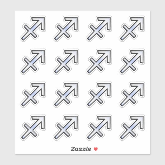 Chrome wie Sagittarius Zodiac Sign Aufkleber (Blatt)