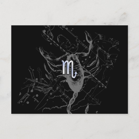 Chrome wie Scorpio Zodiac Sign auf Hevelius 1690 Postkarte (Vorderseite)